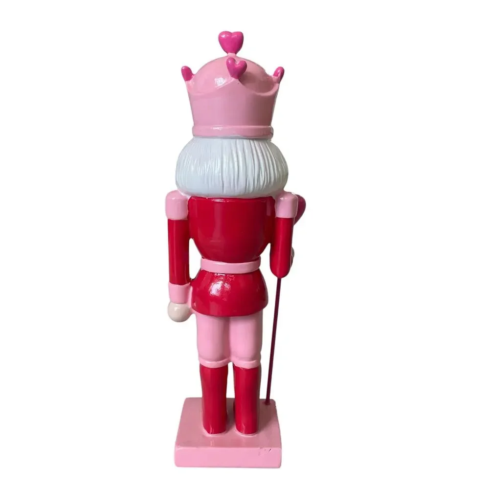 Cupcakes & Cashmere Wooden Heart Nutcracker 12.5in Pink & Red Valentines Decor